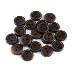 Wooden button size 20' - Darkbrown (100 Pieces)