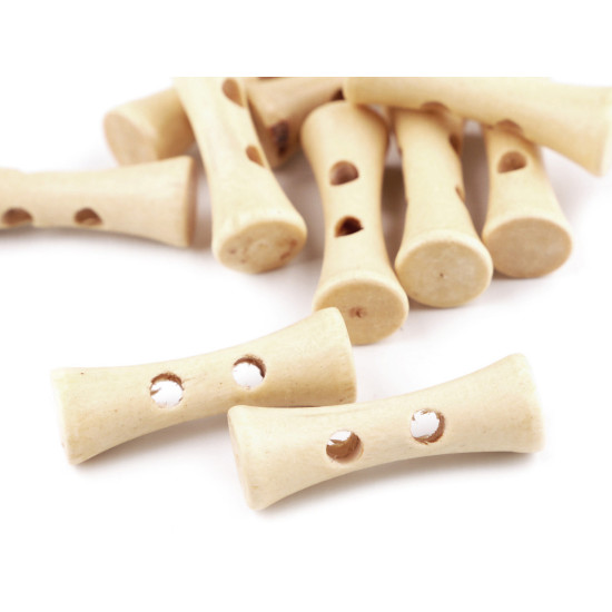 Wooden toggle button 35 mm - Natural dark (10 Pieces) Wooden toggle button 35 mm - Natural dark (10 Pieces)