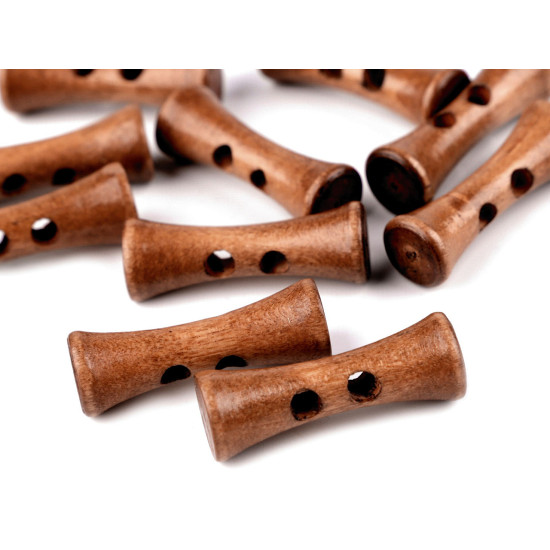 Wooden toggle button 35 mm - Natural dark (10 Pieces) Wooden toggle button 35 mm - Natural dark (10 Pieces)