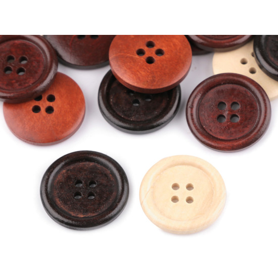 Wooden button size 40' 4-hole - Cherry (10 Pieces)