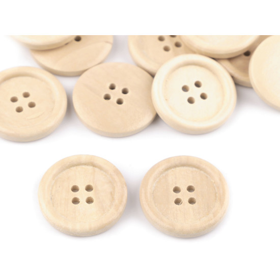 Wooden button size 40' 4-hole - Cherry (10 Pieces)