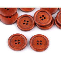 Wooden button size 40' 4-hole - Cherry (10 Pieces)