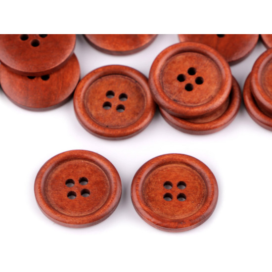 Wooden button size 40' 4-hole - Cherry (10 Pieces)