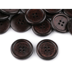 Wooden button size 40' 4-hole - Darkbrown (10 Pieces)