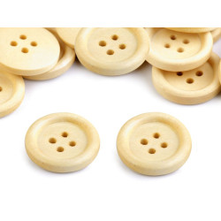 Wooden button size 32' 4-hole - Natural light (10 Pieces)