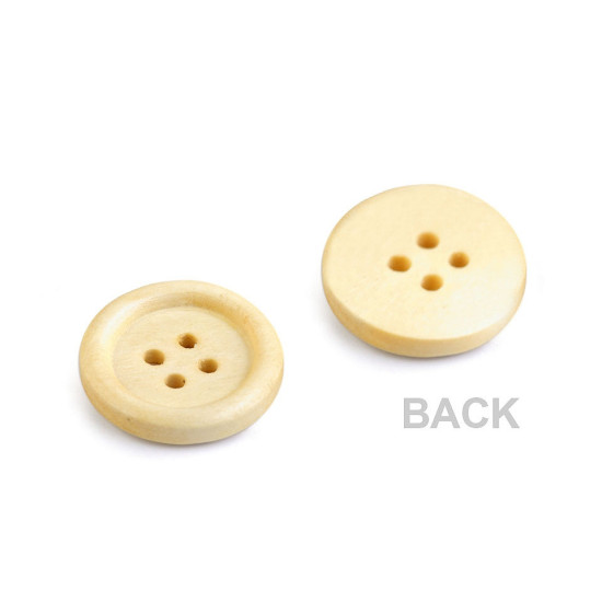 Wooden button size 32' 4-hole - Natural medium (100 Pieces) Wooden button size 32' 4-hole - Natural medium (100 Pieces)