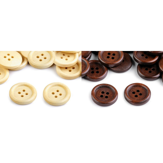 Wooden button size 32' 4-hole - Natural medium (100 Pieces) Wooden button size 32' 4-hole - Natural medium (100 Pieces)