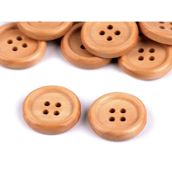 Wooden button size 32' 4-hole - Natural medium (100 Pieces) Wooden button size 32' 4-hole - Natural medium (100 Pieces)
