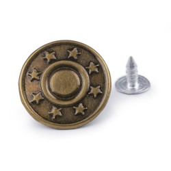 Jeans tack button size 32' - Vintage brass (10 Pieces)