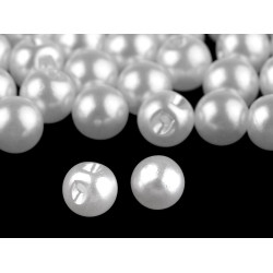 Sew-on faux pearl bead / button ø9 mm - Pearlwhite (100 Pieces)