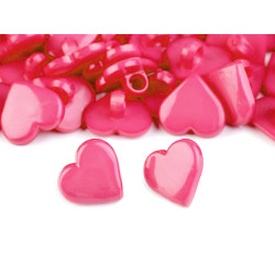 Botón corazón tamaño 24' - Rubí (10 Piezas)