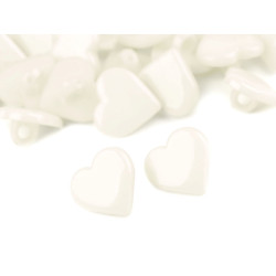 Botón corazón tamaño 24' - Crema más claro (10 Piezas)