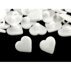 Botón corazón tamaño 24' - Leche blanca (10 Piezas)