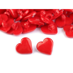 Botón corazón tamaño 24' - Fresa roja (10 Piezas)