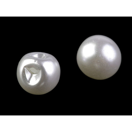 Sew-on faux pearl bead / button ø14 mm - Pearlwhite (10 Pieces) Sew-on faux pearl bead / button ø14 mm - Pearlwhite (10 Pieces)