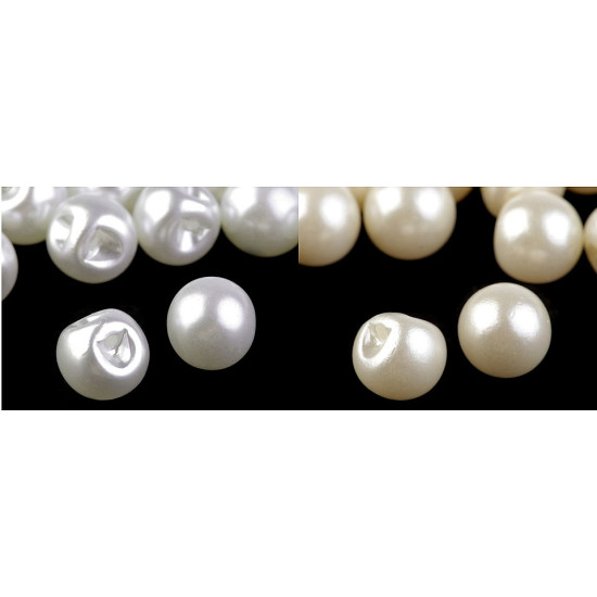 Sew-on faux pearl bead / button ø14 mm - Pearlwhite (10 Pieces) Sew-on faux pearl bead / button ø14 mm - Pearlwhite (10 Pieces)