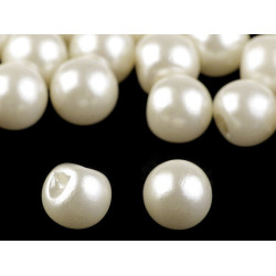 Sew-on faux pearl bead / button ø12 mm - Pearl (10 Pieces)