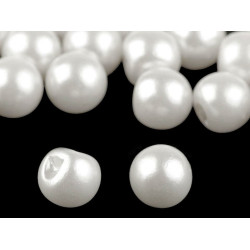 Sew-on faux pearl bead / button ø12 mm - Pearlwhite (10 Pieces)