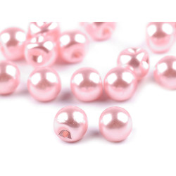 Sew-on faux pearl bead / button ø8 mm - Light pink (100 Pieces)
