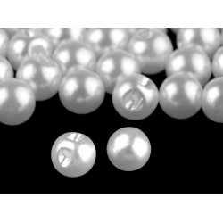 Sew-on faux pearl bead / button ø8 mm - Pearlwhite (100 Pieces)