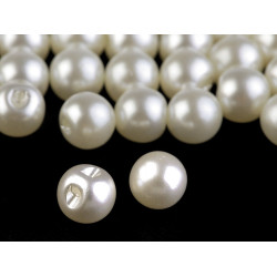 Sew-on faux pearl bead / button ø8 mm - Pearl (100 Pieces)