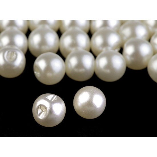 Sew-on faux pearl bead / button ø8 mm - Black (100 Pieces) Sew-on faux pearl bead / button ø8 mm - Black (100 Pieces)