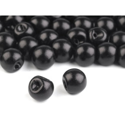 Sew-on faux pearl bead / button ø8 mm - Black (100 Pieces)