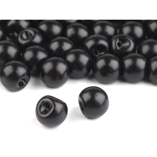 Sew-on faux pearl bead / button ø8 mm - Black (100 Pieces) Sew-on faux pearl bead / button ø8 mm - Black (100 Pieces)