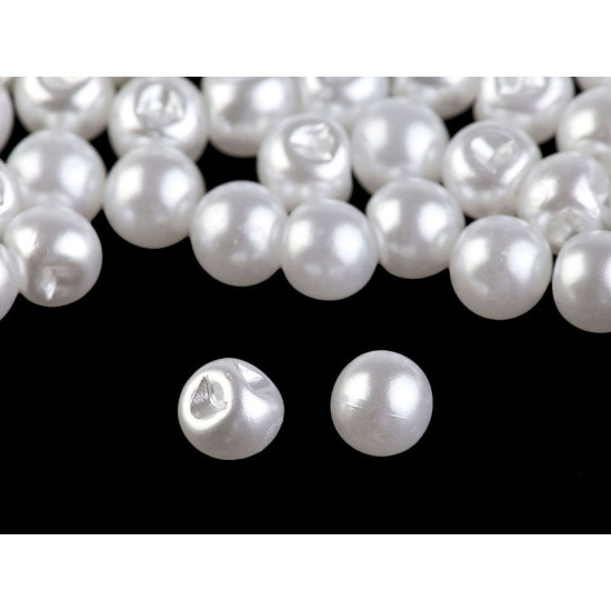 Bottone in finta perla, ø 6 mm - Bianco perla (100 Pezzi) Bottone in finta perla, ø 6 mm - Bianco perla (100 Pezzi)