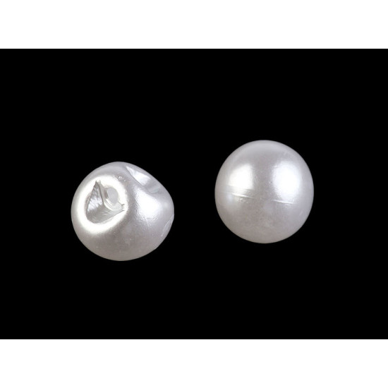 Bottone in finta perla, ø 6 mm - Bianco perla (100 Pezzi) Bottone in finta perla, ø 6 mm - Bianco perla (100 Pezzi)