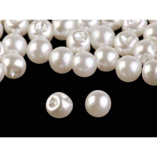 Bottone in finta perla, ø 6 mm - Bianco perla (100 Pezzi) Bottone in finta perla, ø 6 mm - Bianco perla (100 Pezzi)