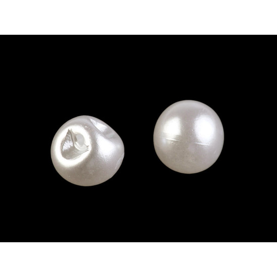 Bottone in finta perla, ø 6 mm - Bianco perla (100 Pezzi) Bottone in finta perla, ø 6 mm - Bianco perla (100 Pezzi)