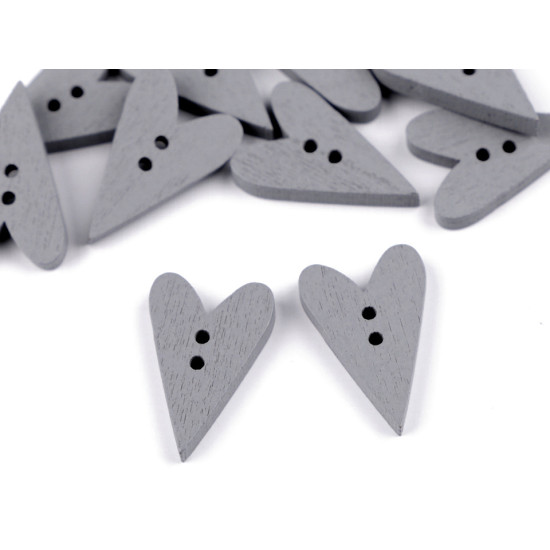 Bottone decorativo in legno, modello: cuore - Bianco (200 Pezzi) Bottone decorativo in legno, modello: cuore - Bianco (200 Pezzi)