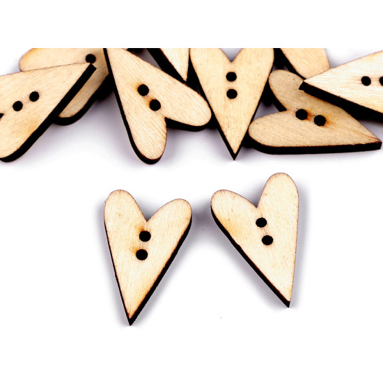 Bottone decorativo in legno, modello: cuore - Bianco (200 Pezzi) Bottone decorativo in legno, modello: cuore - Bianco (200 Pezzi)