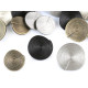 Ampio bottone di design, superficie decorata, dimensioni: 40'; 48'; 52' - Nichel scuro (100 Pezzi)