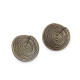 Ampio bottone di design, superficie decorata, dimensioni: 40'; 48'; 52' - Nichel scuro (100 Pezzi)