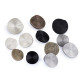Ampio bottone di design, superficie decorata, dimensioni: 40'; 48'; 52' - Nichel scuro (100 Pezzi)