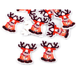 Christmas wooden decorative button - Light red (10 Pieces)