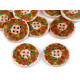 Christmas wooden decorative button - Green (10 Pieces)