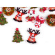 Christmas wooden decorative button - Green (10 Pieces)