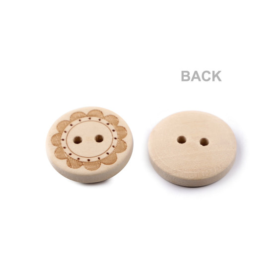 Wooden decorative button flower - Natural light (50 Pieces)