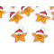 Bottone decorativo in legno - agrifoglio di natale, stella, cappello - Giallo (10 Pezzi)