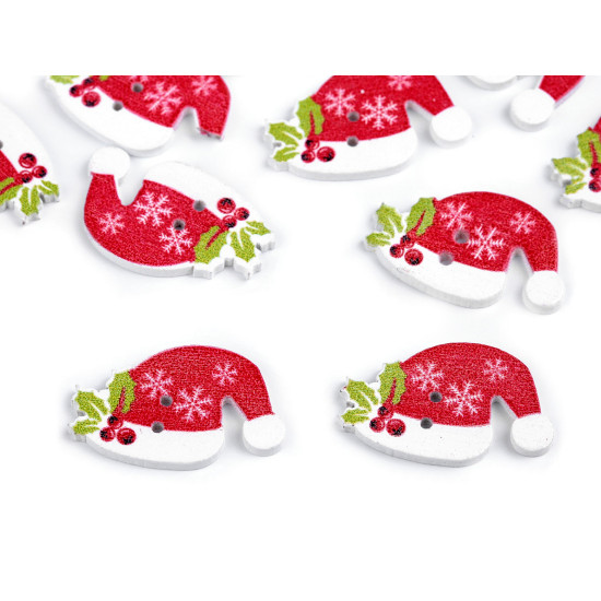 Bottone decorativo in legno - agrifoglio di natale, stella, cappello - Beige chiaro (10 Pezzi) Bottone decorativo in legno - agrifoglio di natale, stella, cappello - Beige chiaro (10 Pezzi)