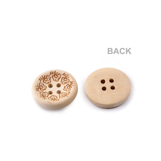Wooden decorative button flower - Natural light (50 Pieces)