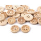 Wooden decorative button flower - Natural light (50 Pieces)