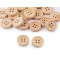 Four-hole wooden button, size 24' - Ivory (100 Pieces)