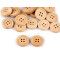 Four-hole wooden button, size 24' - Natural medium (100 Pieces)