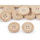 Wooden decorative button, 4-holes - Ivory (50 Pieces)