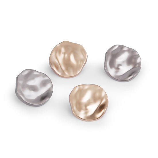 Metal shank button with unique / uneven shape size 42' - Nickel dark (25 Pieces) Metal shank button with unique / uneven shape size 42' - Nickel dark (25 Pieces)