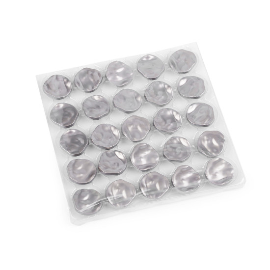 Metal shank button with unique / uneven shape size 42' - Nickel dark (25 Pieces) Metal shank button with unique / uneven shape size 42' - Nickel dark (25 Pieces)